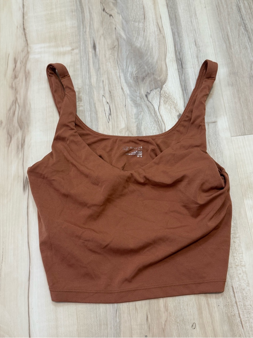Brown Offline Crop Tank Top